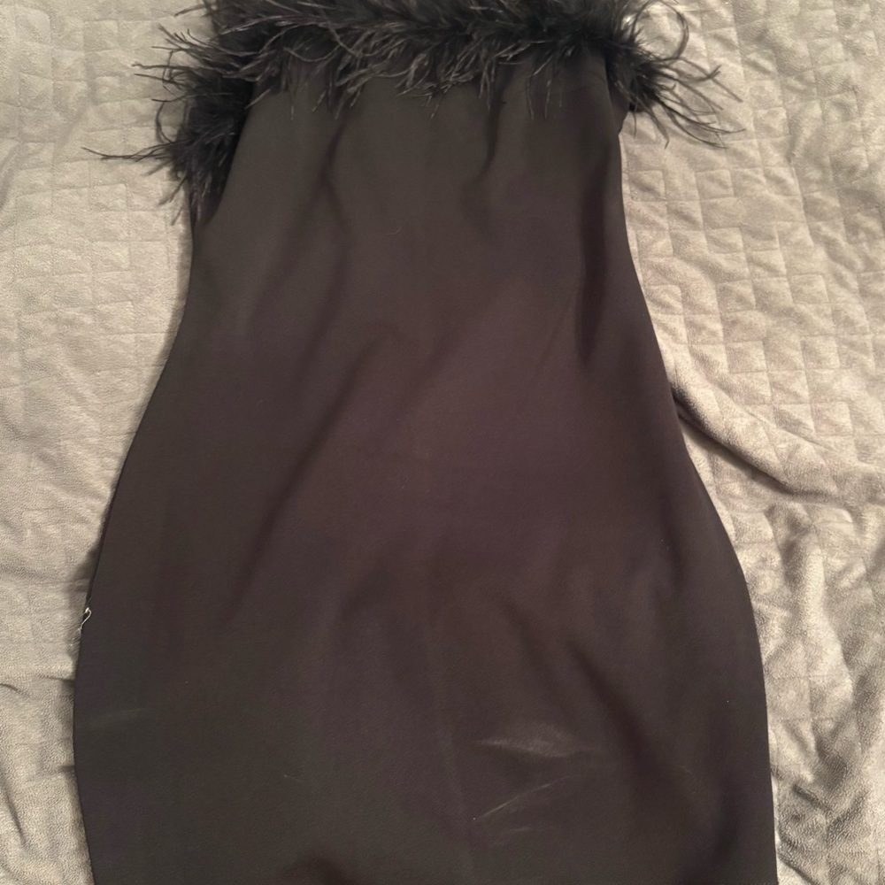 Black Strapless Bodycon Cocktail Dress